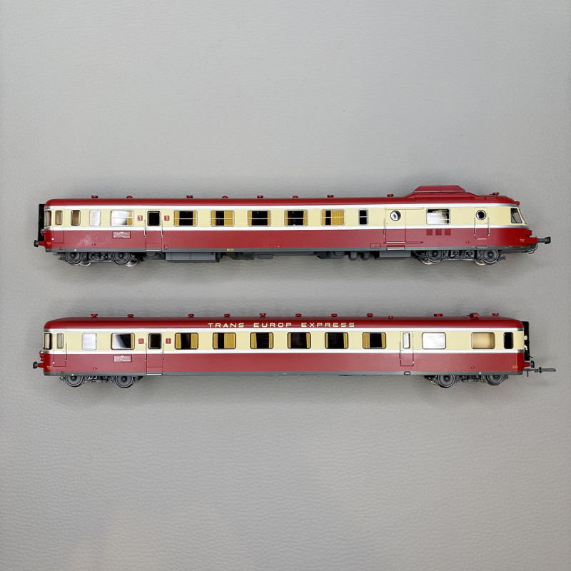 Autorail diesel RGP I remorque TEE Parsifal rouge/beige SNCF, Ep. III - JOUEF HJ2461 - HO 1/87