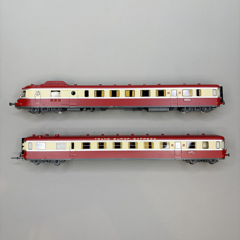 Autorail diesel RGP I remorque TEE Parsifal rouge/beige SNCF, Ep. III - JOUEF HJ2461 - HO 1/87