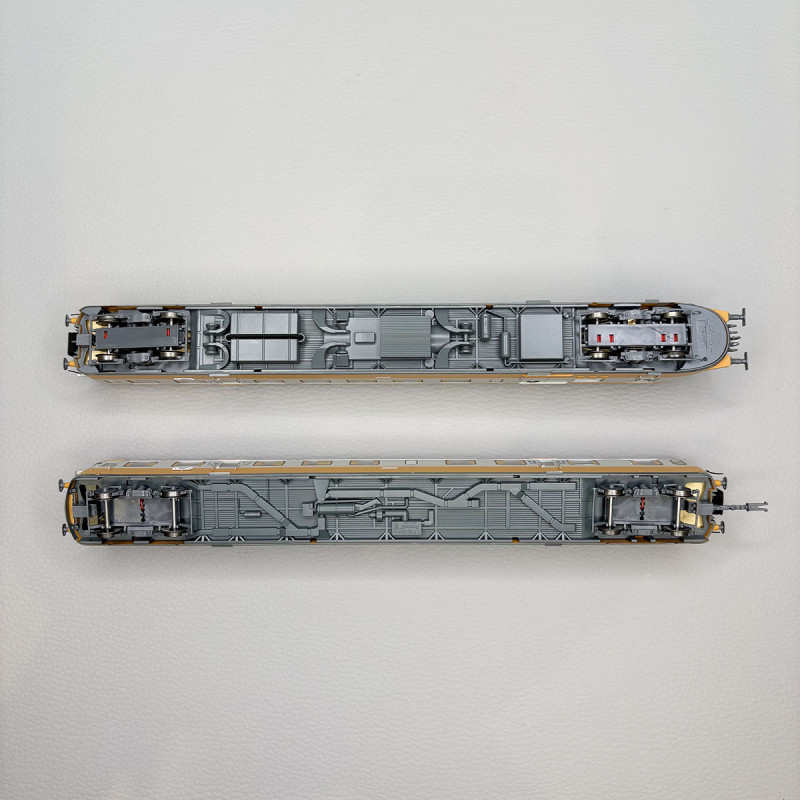 Autorail diesel RGP I remorque Alpazur gris béton/orange SNCF, Ep. IV - JOUEF HJ2463 - HO 1/87