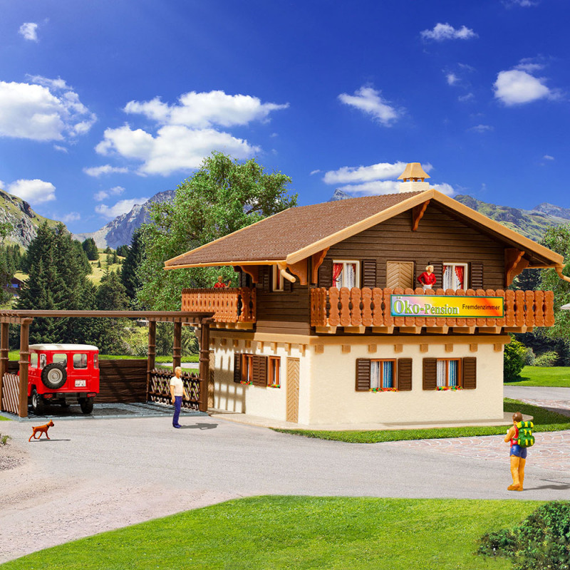 Maison d'hôtes avec abri voiture - VOLLMER 43961 - HO 1/87