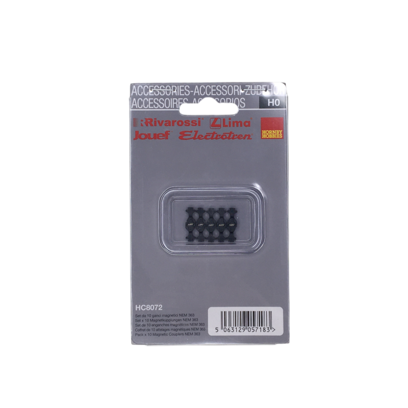 Coffret de 10 attelages magnétiques, NEM 363 - HORNBY HC8072 - HO 1/87