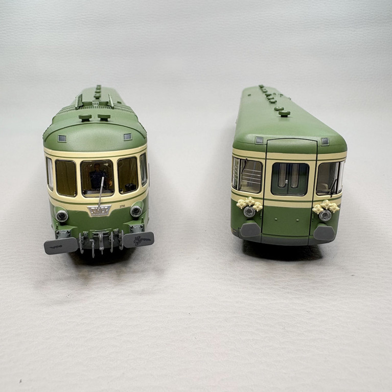 Autorail diesel RGP I remorque vert/beige SNCF, Ep. IV - JOUEF HJ2462 - HO 1/87