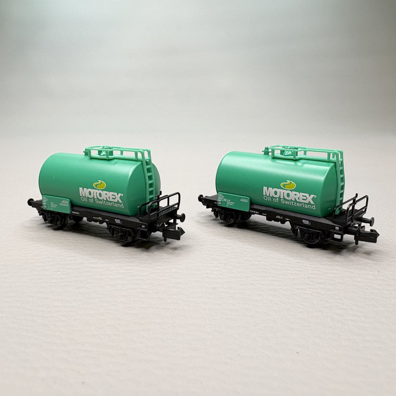 Coffret 2 wagons-citernes Motorex turquoise WASCOSA, Ep. VI - ARNOLD HN6748 - N 1/160