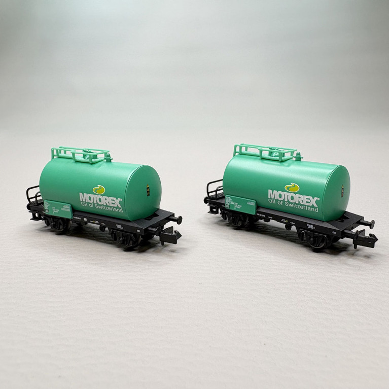 Coffret 2 wagons-citernes Motorex turquoise WASCOSA, Ep. VI - ARNOLD HN6748 - N 1/160