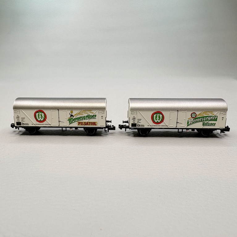 Coffret 2 wagons frigorifiques 2 essieux Wernesgrüner DR, Ep. IV - ARNOLD HN6749 - N 1/160