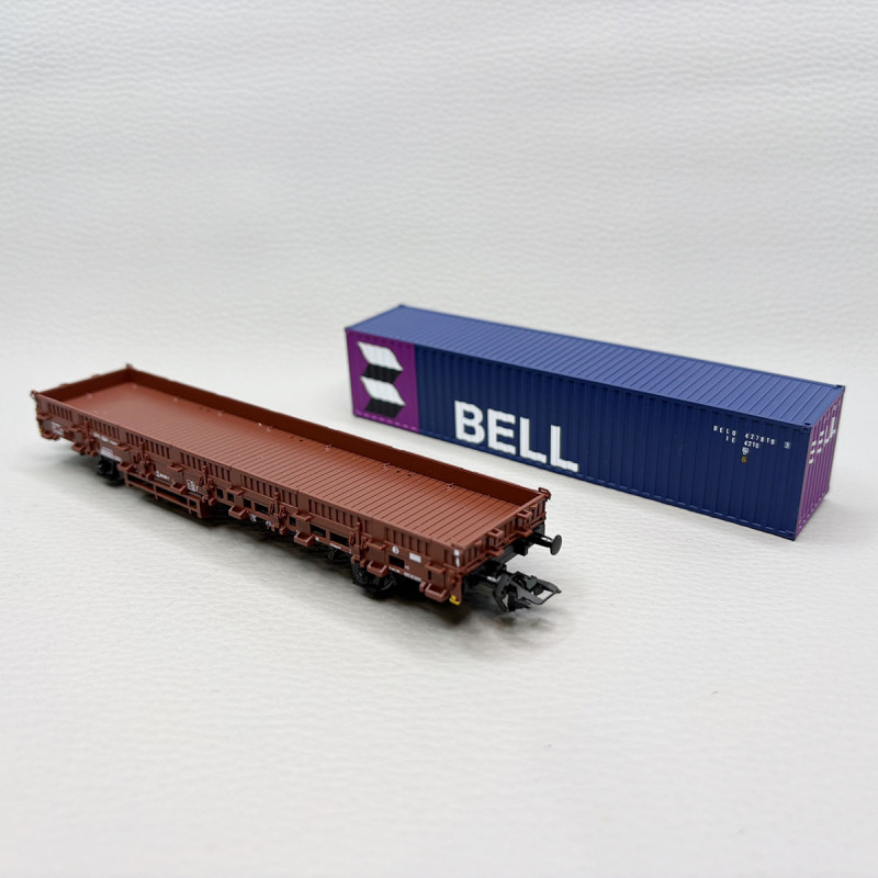 Coffret 2 wagons à ranchers Kbs conteneurs 40 pieds BELL NS, Ep. IV - MÄRKLIN 46939 - HO 1/87