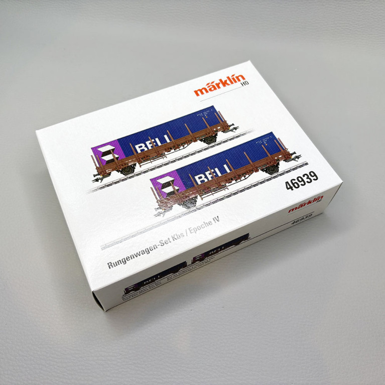 Coffret 2 wagons à ranchers Kbs conteneurs 40 pieds BELL NS, Ep. IV - MÄRKLIN 46939 - HO 1/87