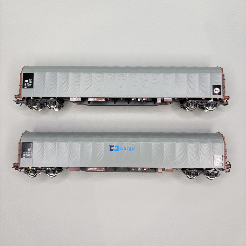 Coffret 2 wagons à bâche coulissante type Rils-y ČD Cargo, Ep. VI - ROCO 6600159 - HO 1/87