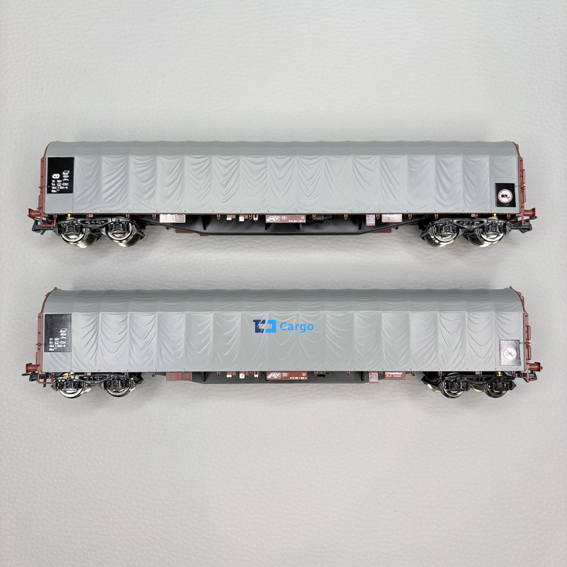 Coffret 2 wagons à bâche coulissante type Rils-y ČD Cargo, Ep. VI - ROCO 6600159 - HO 1/87