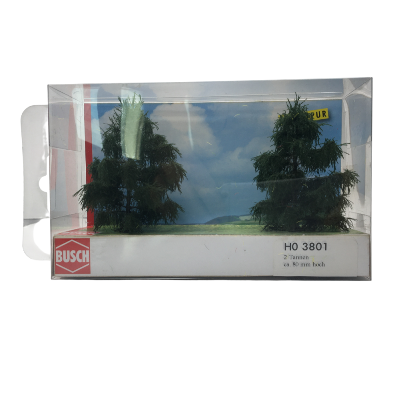 Sapin, 80 mm, 2 pièces - BUSCH 3801 - HO 1/87