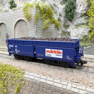 Wagon tombereau Fad 165 Märklin Magazin 2026 chargé minerai de fer DB, Ep. IV - MÄRKLIN 48526 - HO 1/87