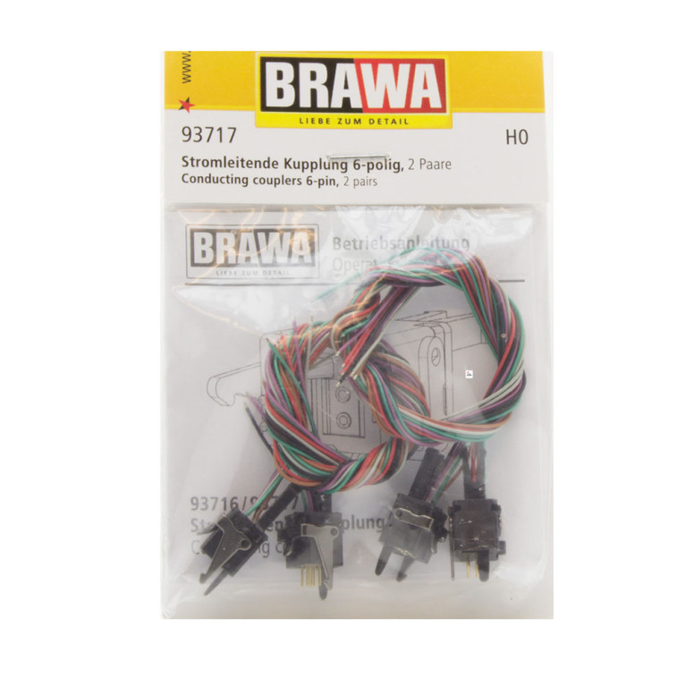 Coupleur électrique 6 pôles - BRAWA 93717 - HO 1/87