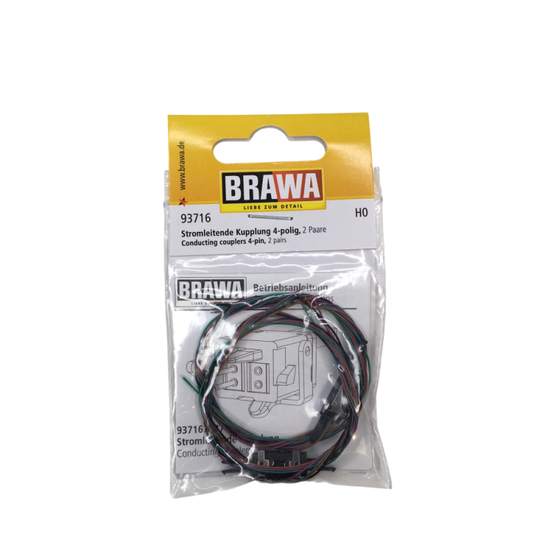 Coupleur électrique 4 pôles - BRAWA 93716 - HO 1/87