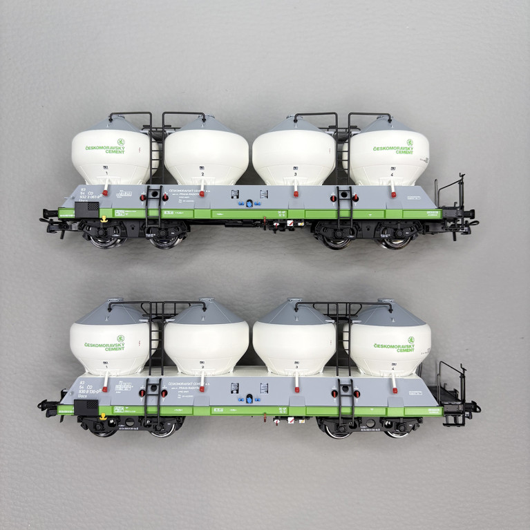 Coffret 2 wagons-silos type Uacs Českomoravský cement ČD, Ep. V - ROCO 6600237 - HO 1/87