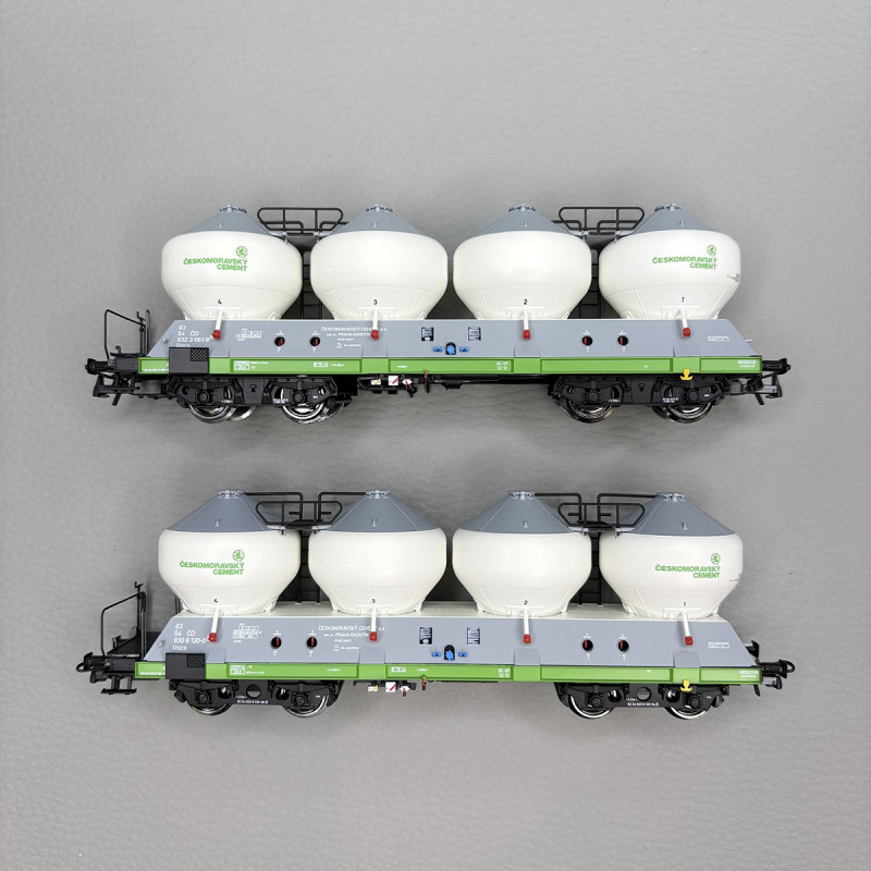 Coffret 2 wagons-silos type Uacs Českomoravský cement ČD, Ep. V - ROCO 6600237 - HO 1/87