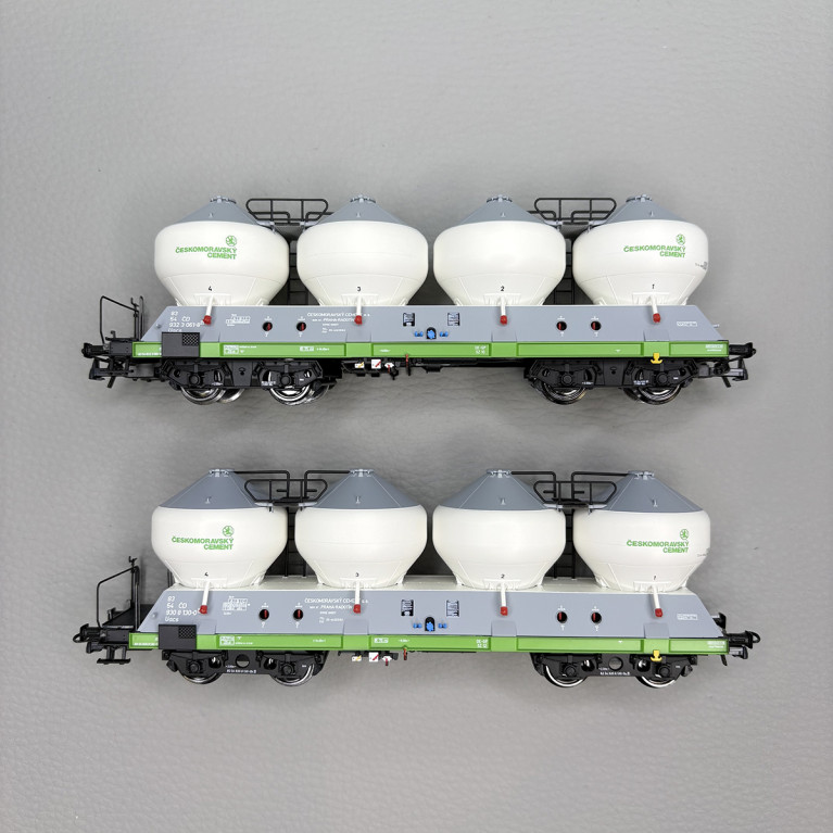 Coffret 2 wagons-silos type Uacs Českomoravský cement ČD, Ep. V - ROCO 6600237 - HO 1/87