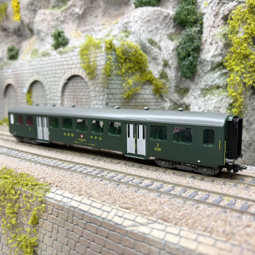 Voiture voyageurs 2e classe acier léger vert sapin CFF SBB, Ep. IV - MÄRKLIN 43373 - HO 1/87