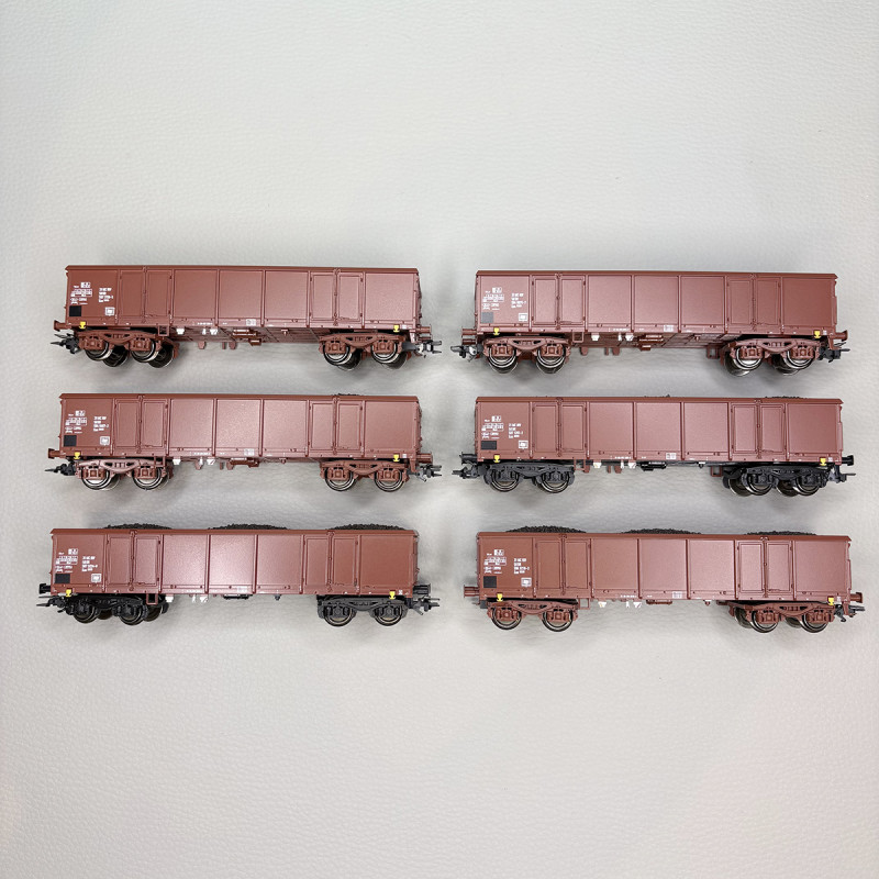 Coffret 6 wagons-tombereaux type Eas 5949/5971 chargés lignite DR, Ep. IV-V - MÄRKLIN 46919 - HO 1/87