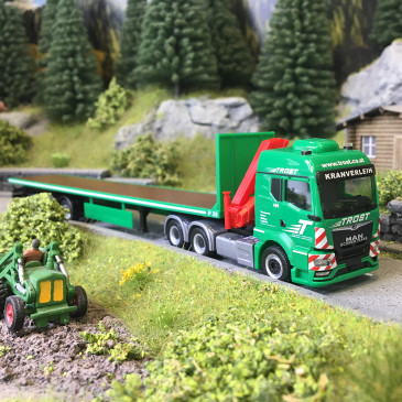 Semi-remorque porte-bagages, MAN TGS TM, Trost, Autriche - HERPA 320368 - HO 1/87