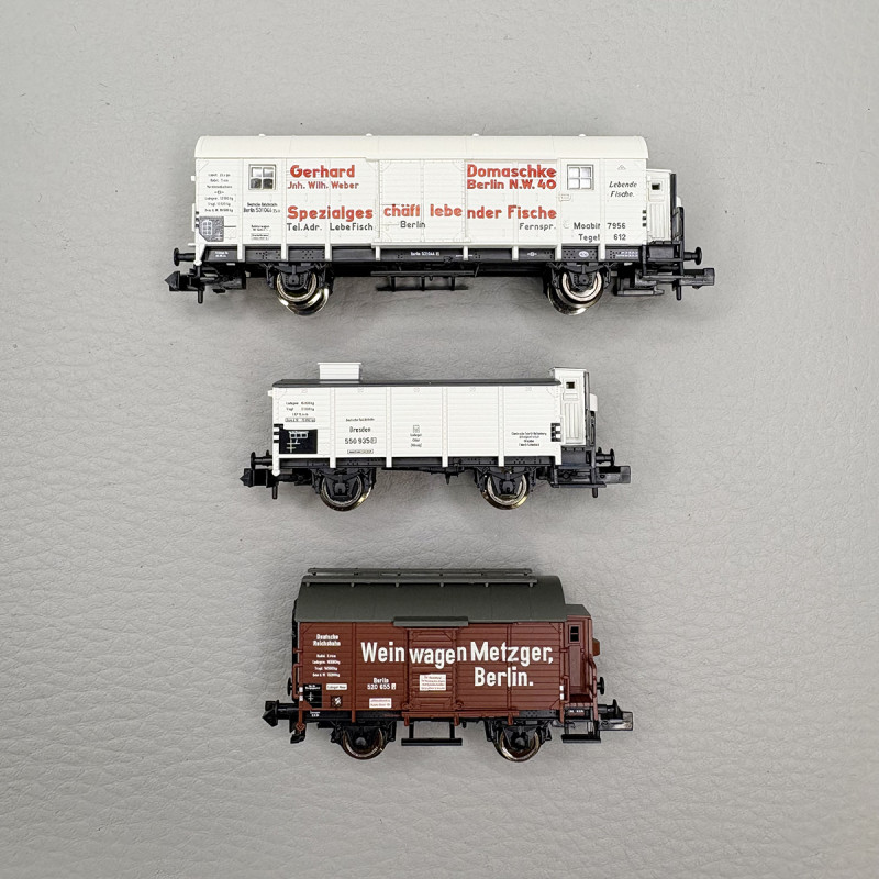 Coffret 3 wagons couverts spéciaux Poisson CO2 Vin DRG DRB, Ep. II - FLEISCHMANN 6660148 - N 1/160