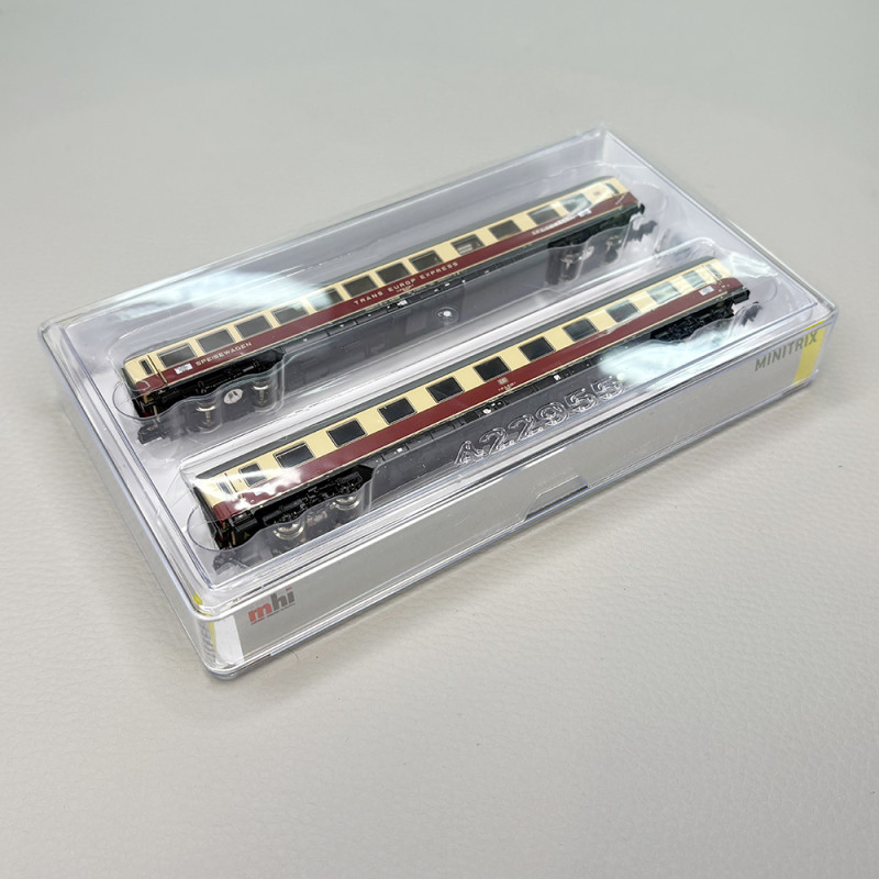 Coffret 2 voitures TEE Rheinpfeil Avümh 111 WRümh restaurant DB, Ep. IV - MINITRIX 15369 - N 1/160