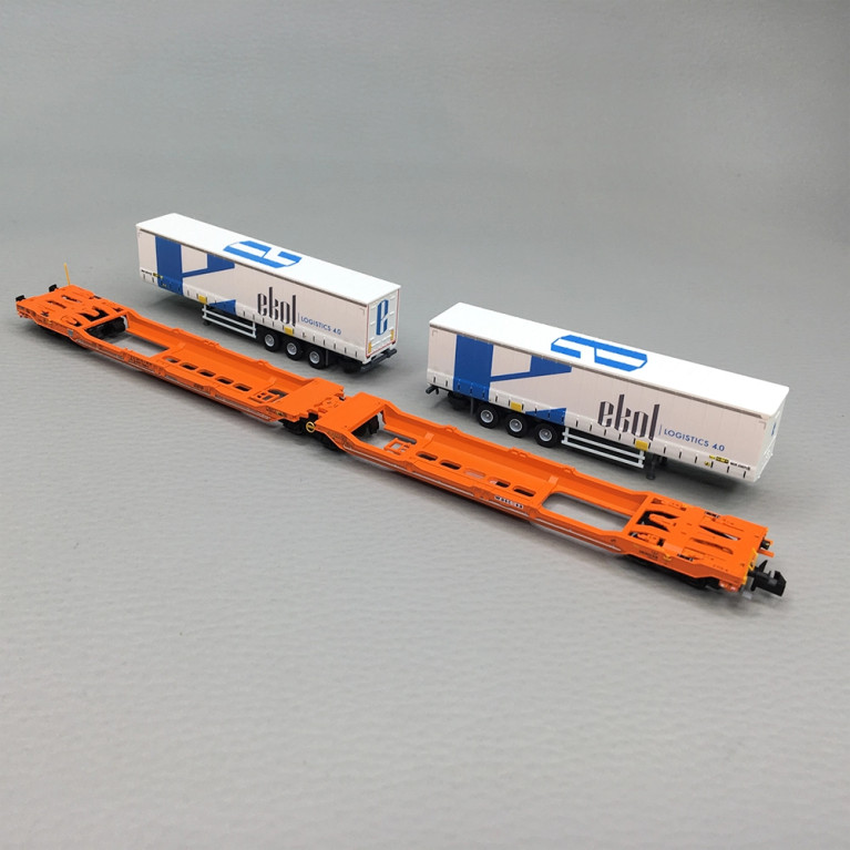 Wagon articulé double poche Sdggmrs 738 T3000e semi-remorques Ekol Wascosa, Ep. VI - FLEISCHMANN 6660104 - N 1/160