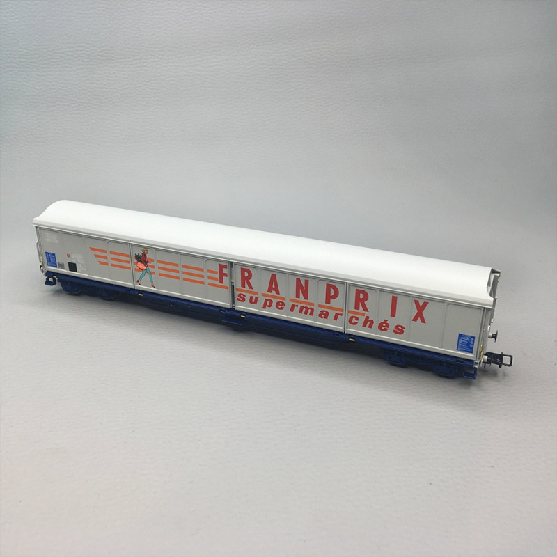 Wagon à parois coulissantes 4 essieux type Habis Franprix livrée beige SNCF, Ep. IV - JOUEF HJ6321 - HO 1/87