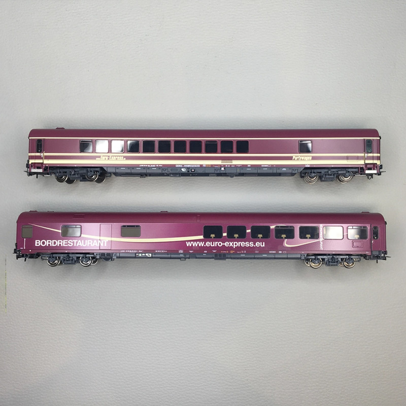 Coffret 2 voitures Euro-Express WGmh 804/854 Partywagen WRmh 132 restaurant DB AG, Ep. VI - RIVAROSSI HR4350 - HO 1/87