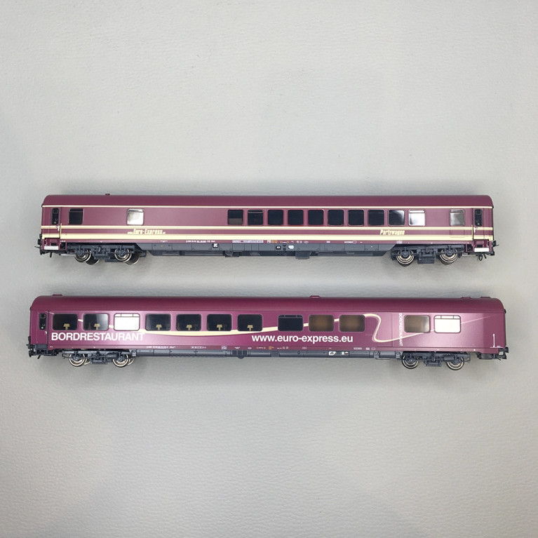 Coffret 2 voitures Euro-Express WGmh 804/854 Partywagen WRmh 132 restaurant DB AG, Ep. VI - RIVAROSSI HR4350 - HO 1/87