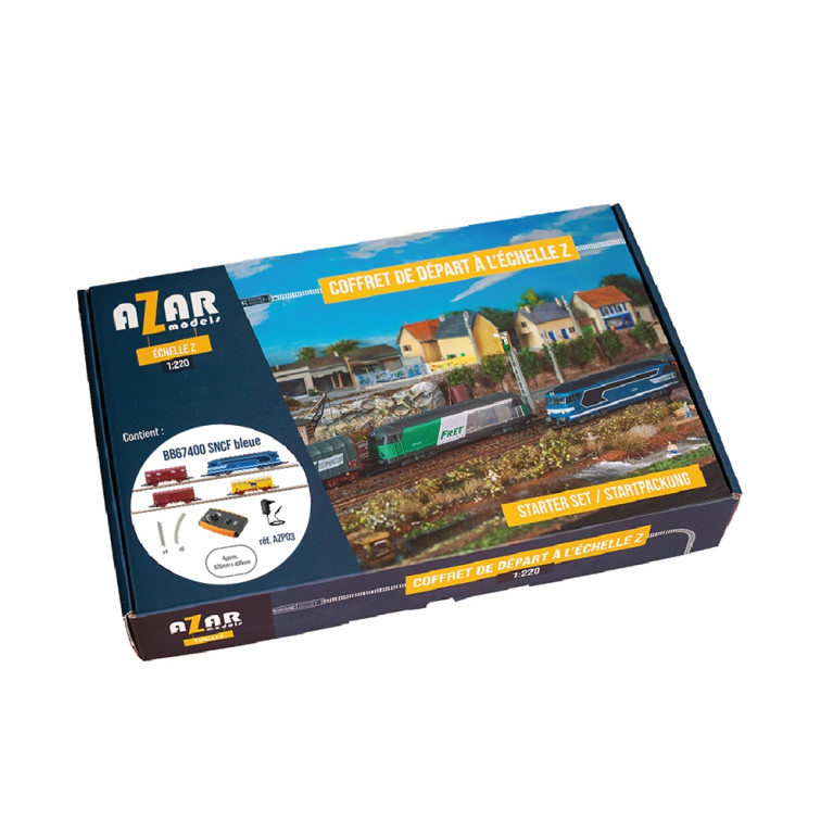 Coffret de départ Bleue BB67400 SNCF wagons G4 ovale Rokuhan Zmaster - AZAR MODELS AZP3 - Z 1/220