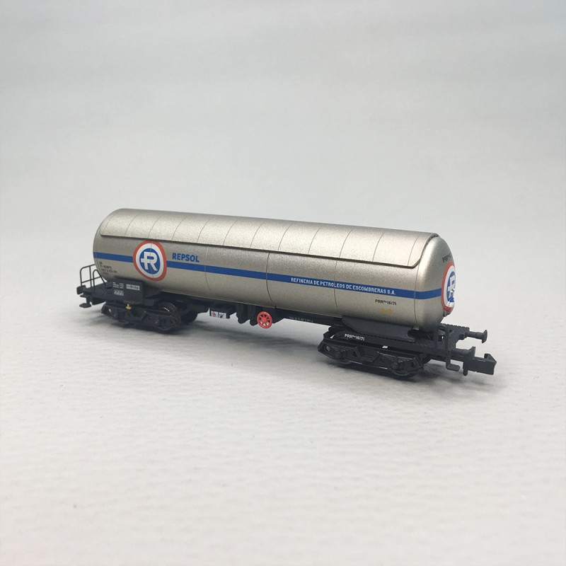 Wagon-citerne pétrole brut PRR Repesa-Repsol blanc orange RENFE, Ep. III-IV - ARNOLD HN6723 - N 1/160