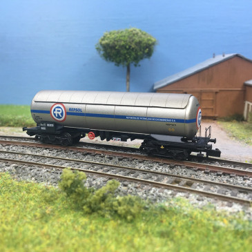 Wagon-citerne pétrole brut PRR Repesa-Repsol blanc orange RENFE, Ep. III-IV - ARNOLD HN6723 - N 1/160