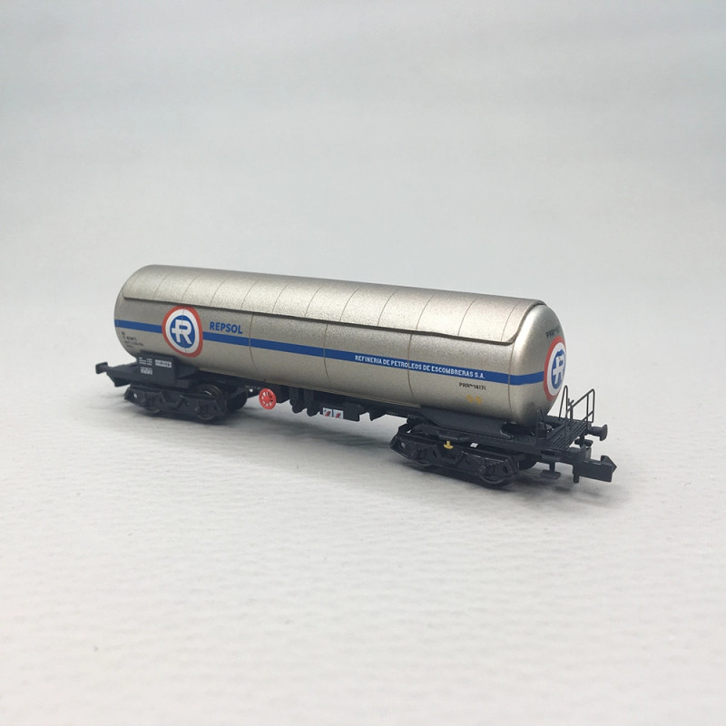 Wagon-citerne pétrole brut PRR Repesa-Repsol blanc orange RENFE, Ep. III-IV - ARNOLD HN6723 - N 1/160