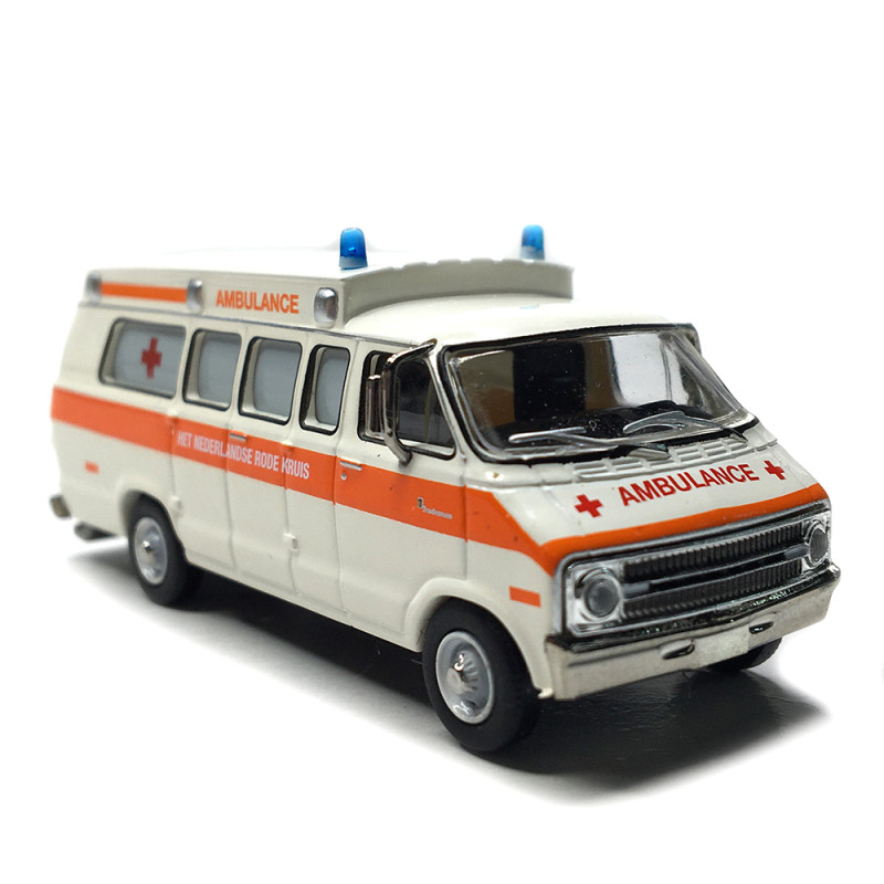 Dodge B 200, Ambulance, Rode Kruis NL, 1975 - BREKINA 18303 - HO 1/87