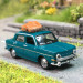 Simca 1000, vert, Galerie de toit et 2 valises - SAI 1747 - HO 1/87