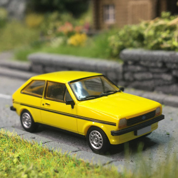 Ford Fiesta MK I, jaune, 1976 - PCX 870769 - HO 1/87