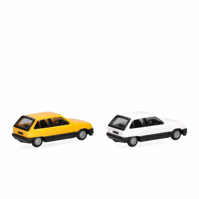 Minikit, Opel Corsa A SR, blanc, jaune, 2 pièces - HERPA 014298 - HO 1/87