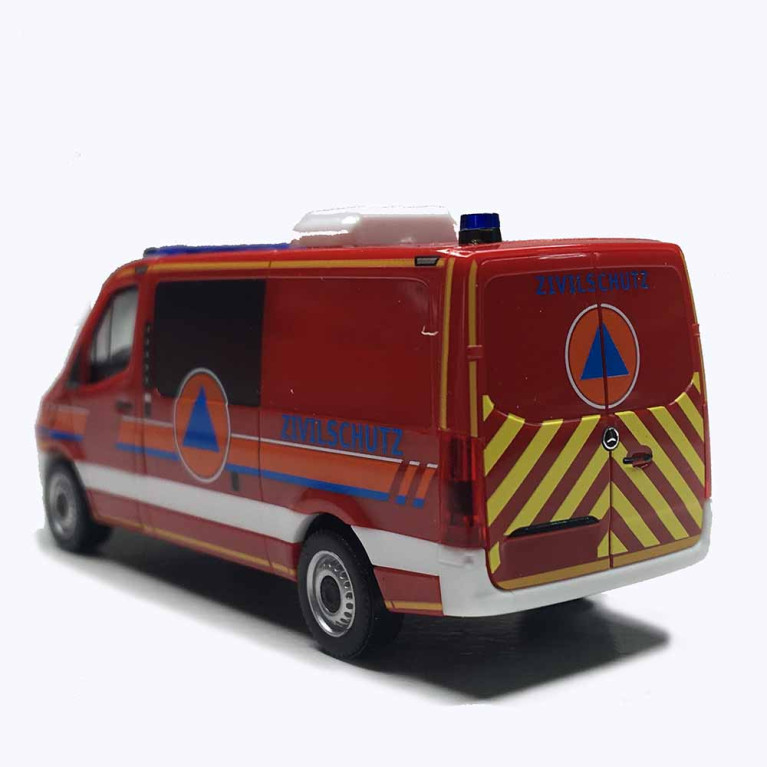 Mercedes Benz Sprinter '18, demis-bus à toit plat, véhicule de reco NRBC, défense civile - HERPA 099059 - HO 1/87