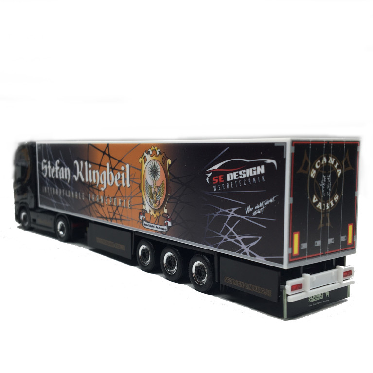 Scania CS 20 HD, semi-remorque frigorifique, Stefan Klingbeil Transporte, Hessen, Gladenbach - HERPA 321013 - HO 1/87
