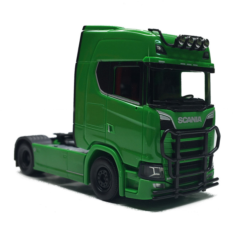 Scania CS 20, à toit surélevé, porteur, avec barre lumineuse et pare chocs renforcé, 2 essieux, vert - HERPA 321013 - HO 1/87