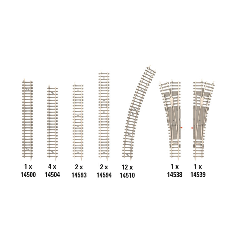 Coffret de Rails complémentaires B2, traverses bétons - MINITRIX 14322 - N 1/160