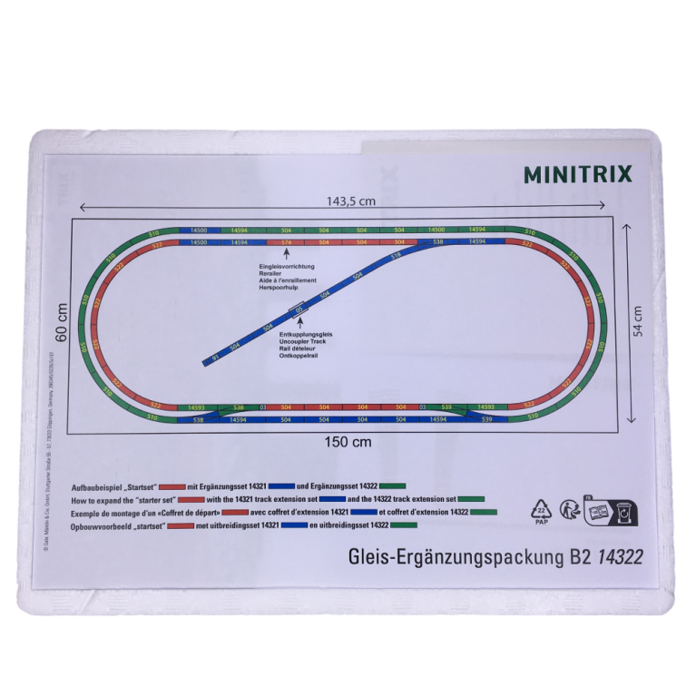 Coffret de Rails complémentaires B2, traverses bétons - MINITRIX 14322 - N 1/160