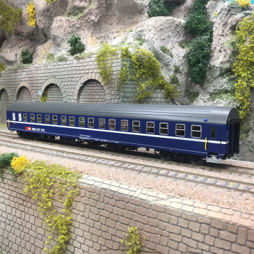Voiture-lits T2S WLAm bleue toit gris CFF SBB, Ep. IV-V - LS MODELS 47253 - HO 1/87