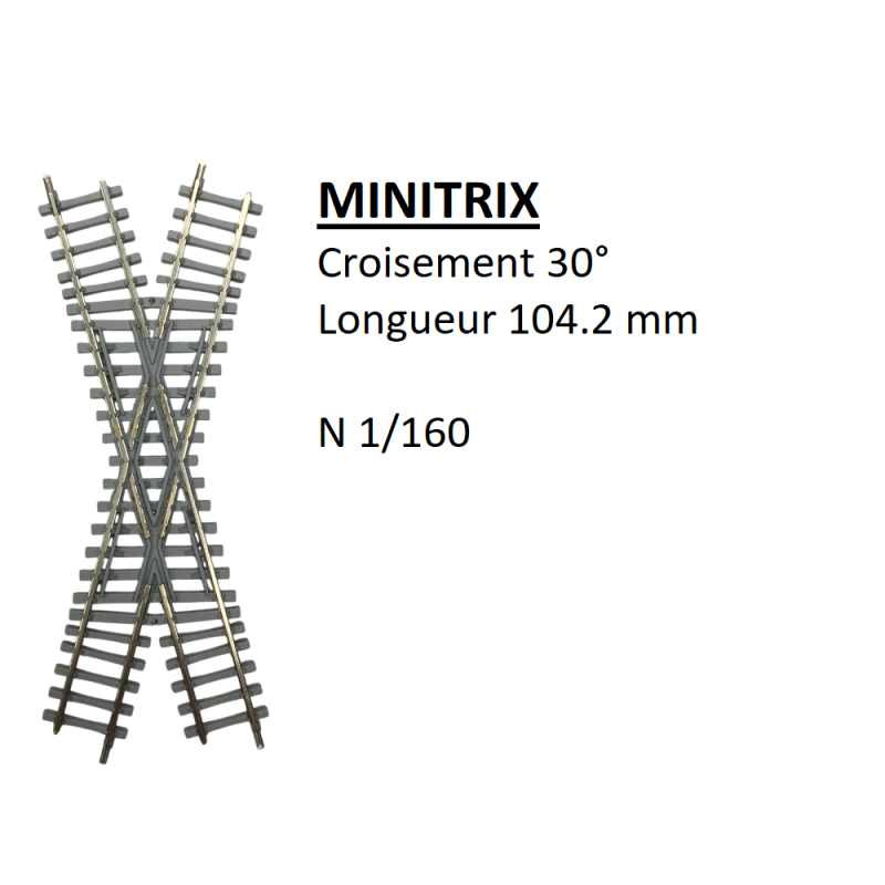 Croisement 30°, 104,2 mm - MINITRIX 14558 - N 1/160