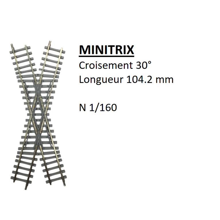 Croisement 30°, 104,2 mm - MINITRIX 14558 - N 1/160