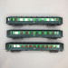 Coffret 3 voitures I2 A2B6 + C11 vert clair/foncé toit noir, SNCB, Ep. IIIa - LS MODELS 42107 - HO 1/87