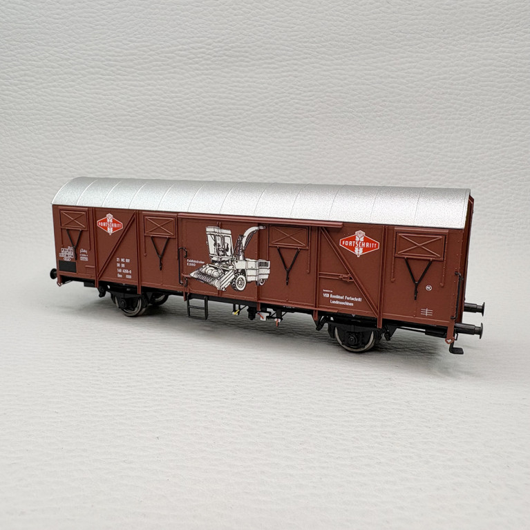Wagon de marchandises couvert Gos N°21 50 140 4356-0 "Fortschritt", DR, Ep. IV - BRAWA 51352 - HO 1/87