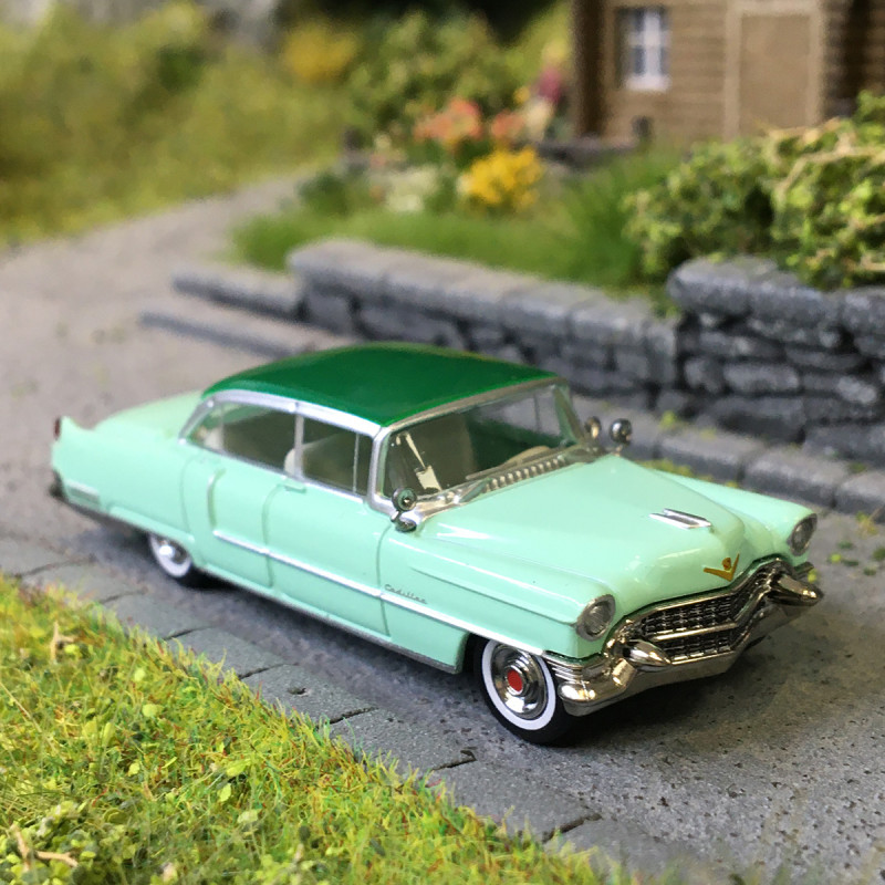 Cadillac Fleetwood, vert, 1955 - BREKINA 18353 - HO 1/87