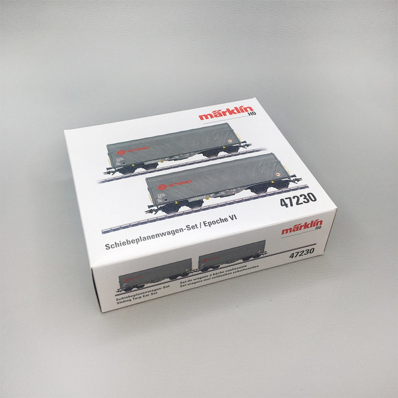 Coffret de 2 wagons à bâche coulissante Shimmns "Ermewa", Ep. VI - MARKLIN 47230 - HO 1/87