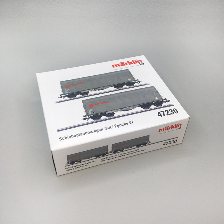 Coffret de 2 wagons à bâche coulissante Shimmns "Ermewa", Ep. VI - MARKLIN 47230 - HO 1/87